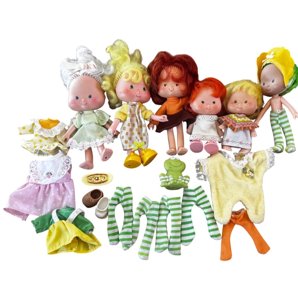 Vintage 1980s Strawberry Shortcake Dolls Lot of 6 KennerOle Lemon Meringue Frog